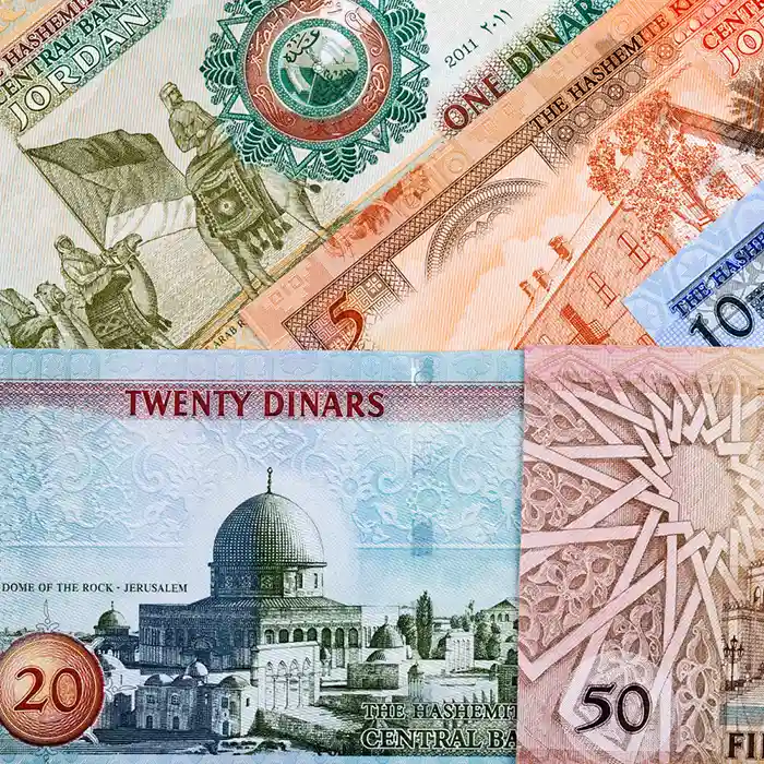 Jordan Dinar currency notes