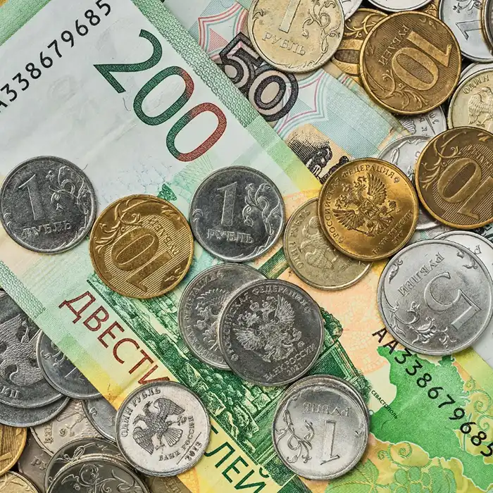 Russian Ruble currencies and coins