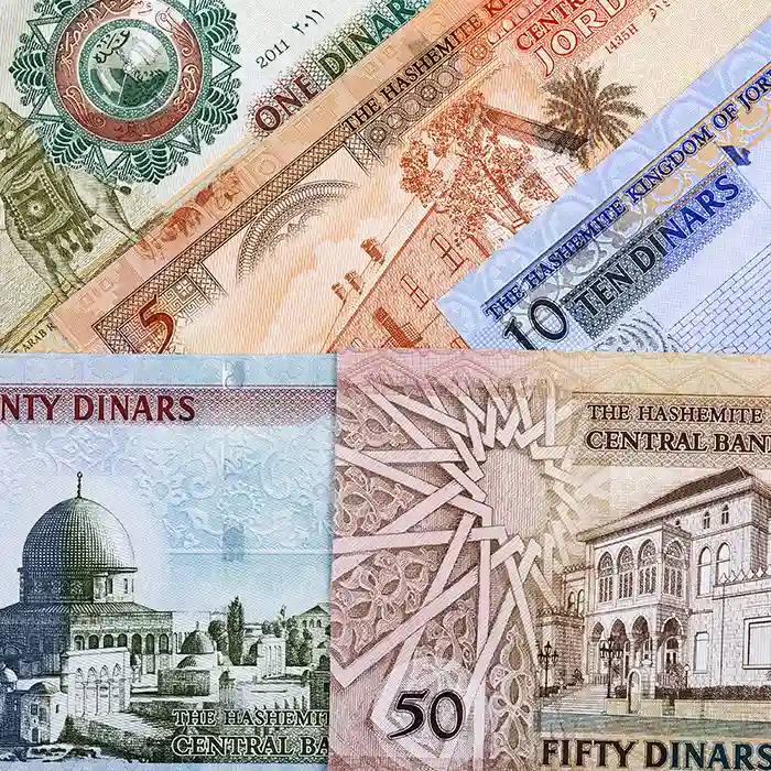 Jordanian Dinar foreign currency notes