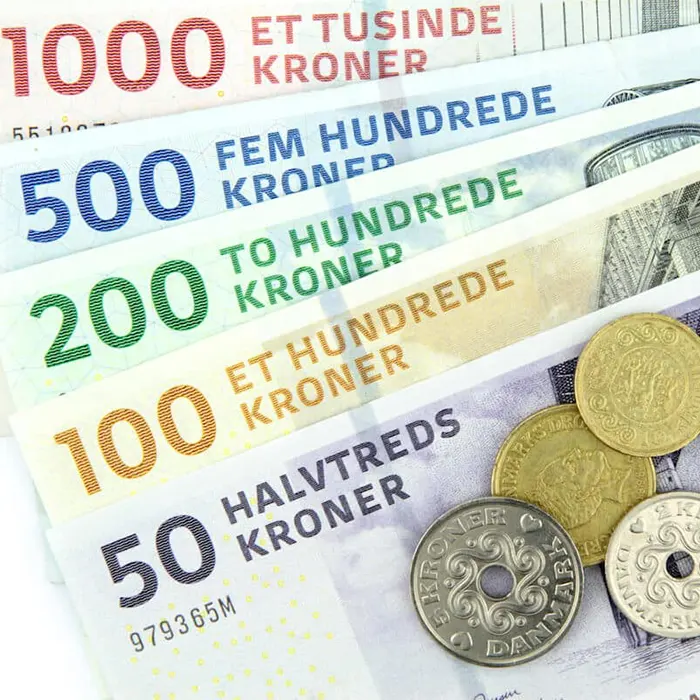 Danish kroner currency notes